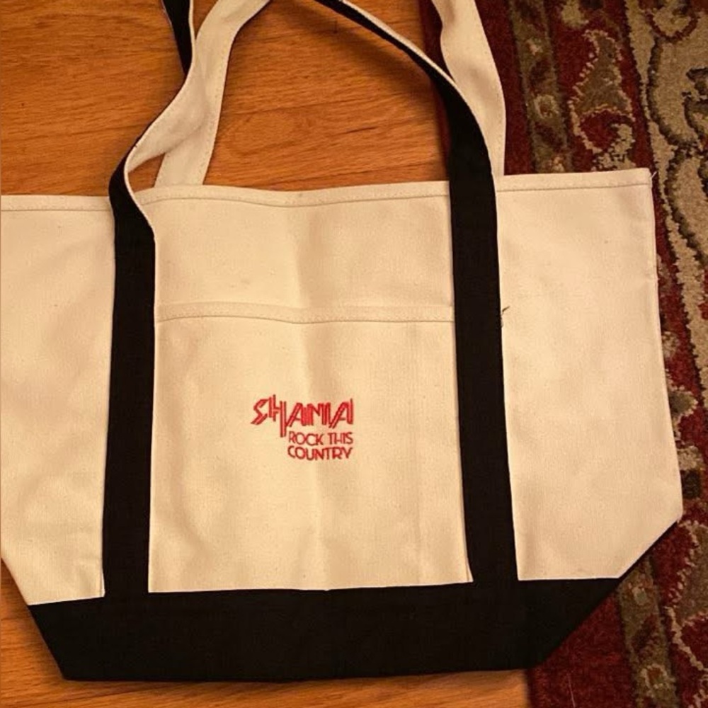 White and Black Tote Bag